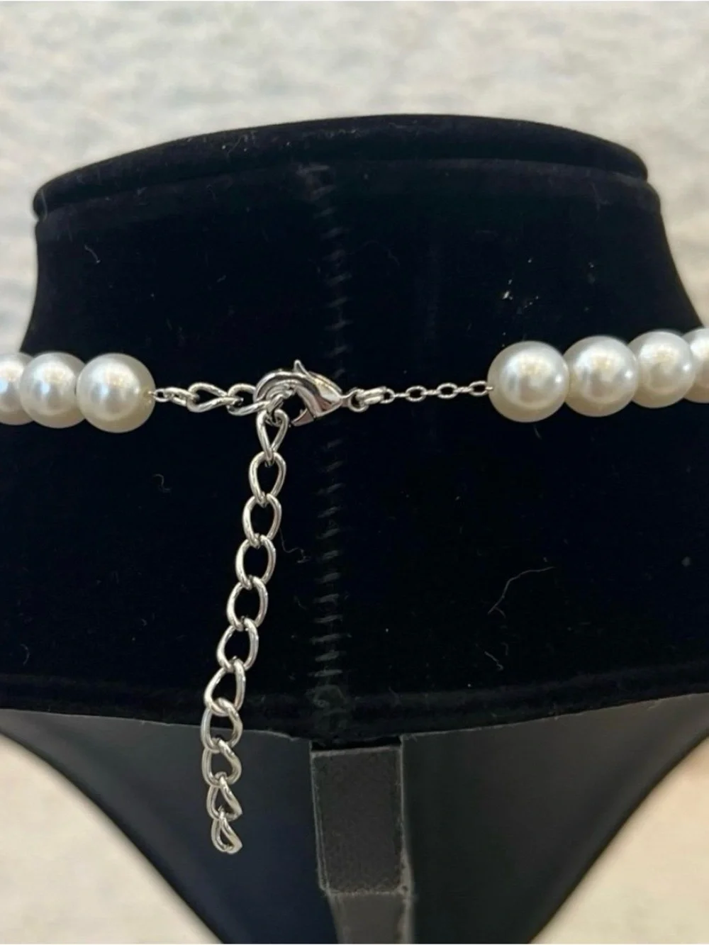 Vintage Sterling Silver Pendant Pearl Choker